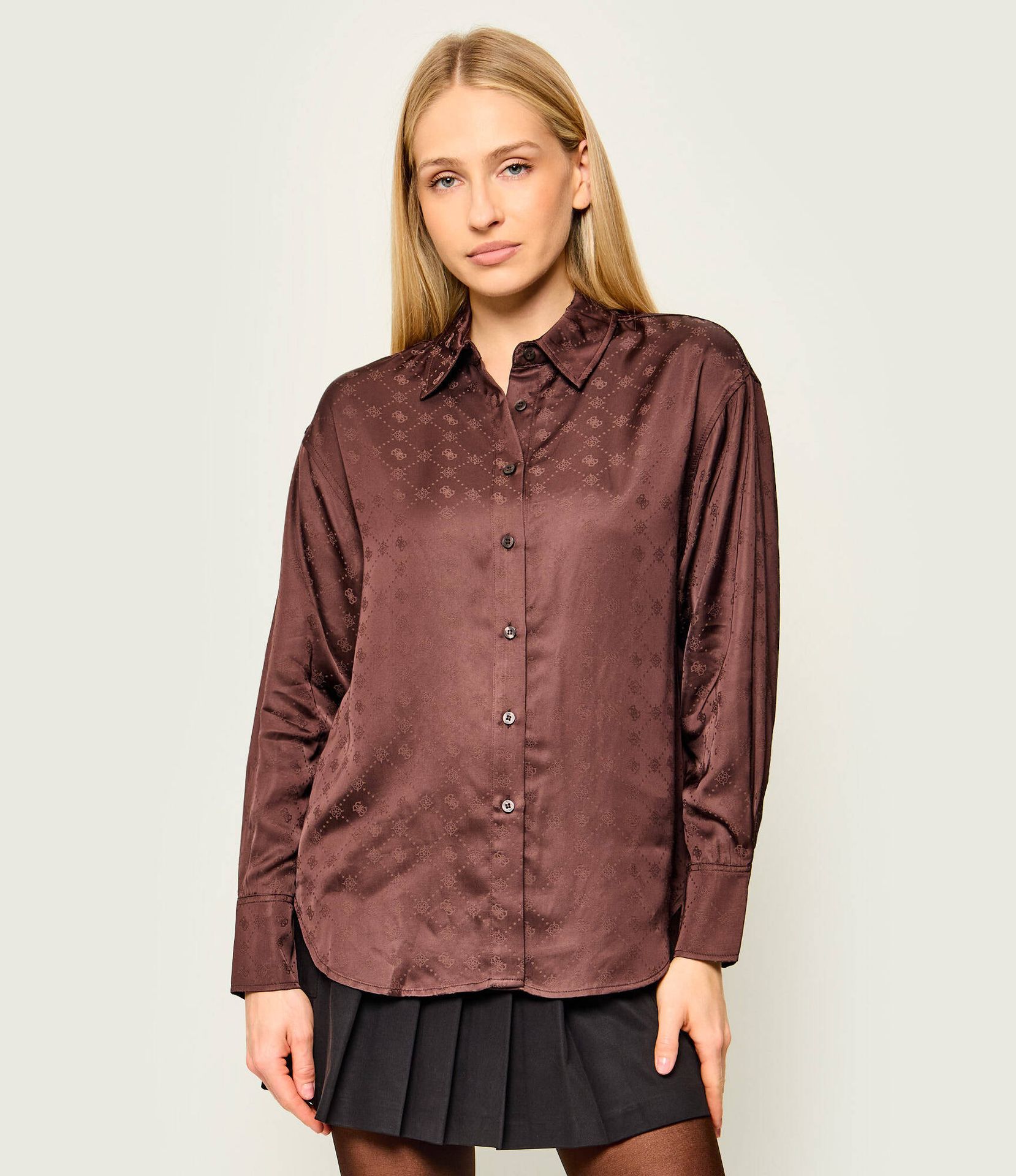 GUESS Satynowa koszula Carolyn Regular Fit