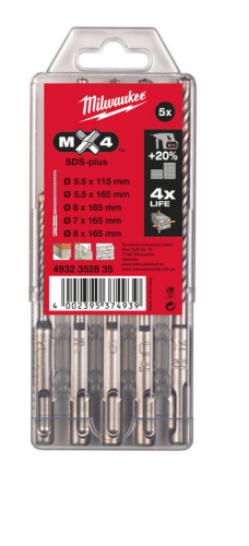 Milwaukee 4932352835 - Zestaw wierteł SDS Plus 5,5 - 8 mm (5 szt.)