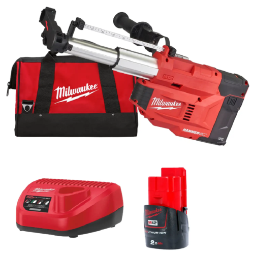 Milwaukee M12 UDEL-201B - Akumulatorowy odpylacz SDS-Plus 12 V 4933471461