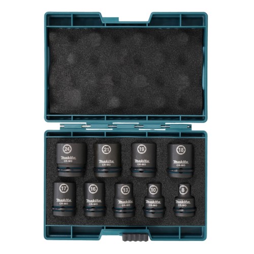 MAKITA E-16564 - Zestaw sześciokątnych nasadek udarowych czarnych 8-24mm 1/2
