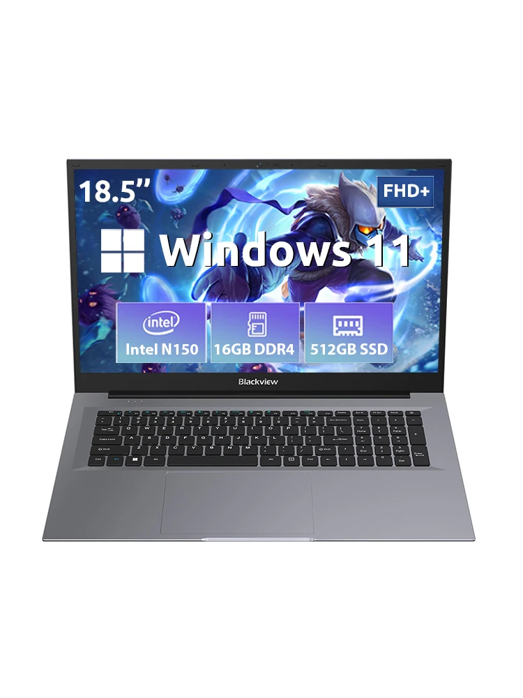 Blackview ACEBOOK 10, ekran 18,5 cali FHD, bateria 8000mAh, procesor Intel N150, Windows 11, 16GB RAM, 512GB, BT5.2, WiFi 6, notebook stacjonarny. N150 16GB+512GB
