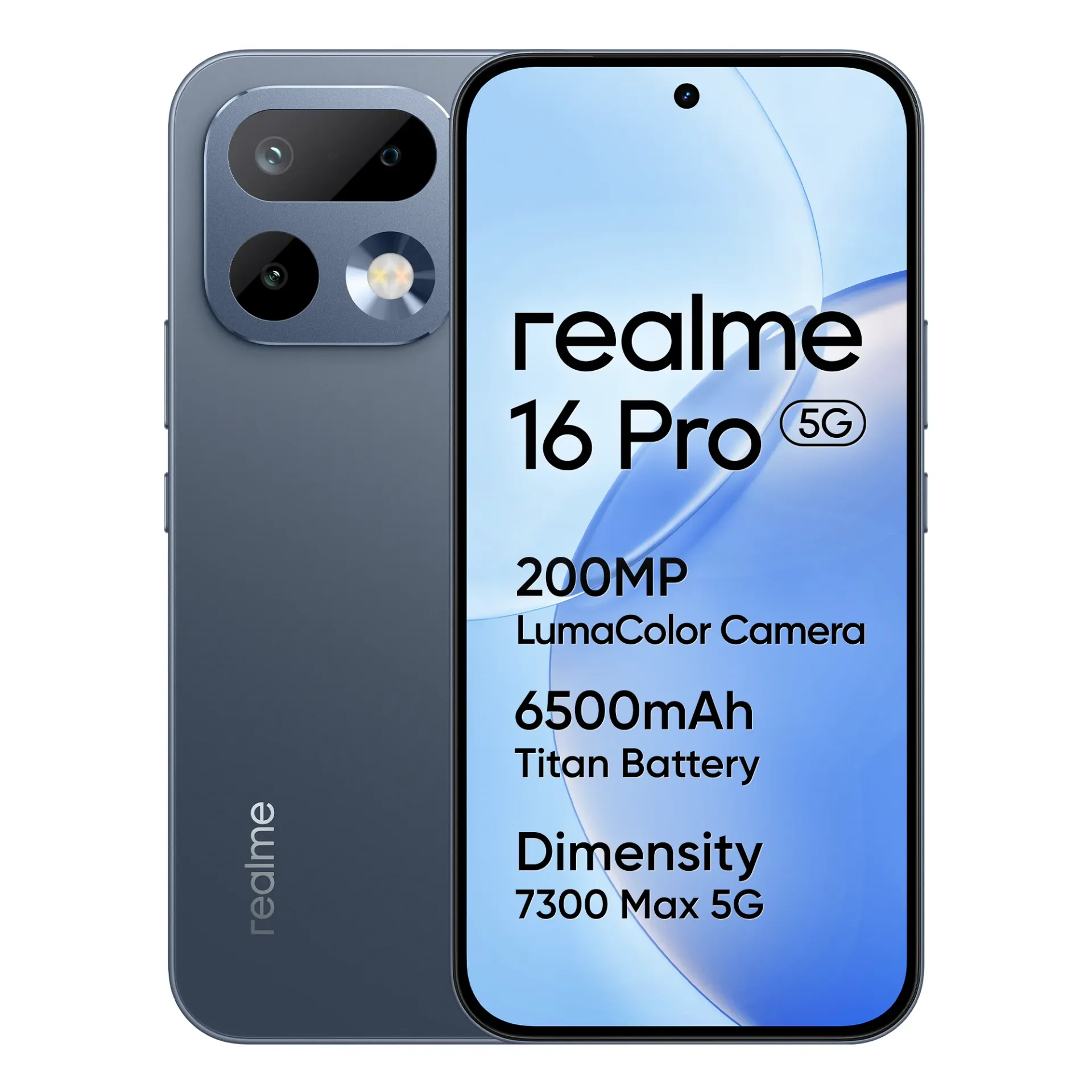 Realme 16 Pro 5G – smartfon z procesorem MediaTek Dimensity 7300, baterią o pojemności 6500 mAh, szybkim ładowaniem 45 W, 6,78-calowym wyświetlaczem AMOLED o częstotliwości odświeżania 144 Hz i Gray