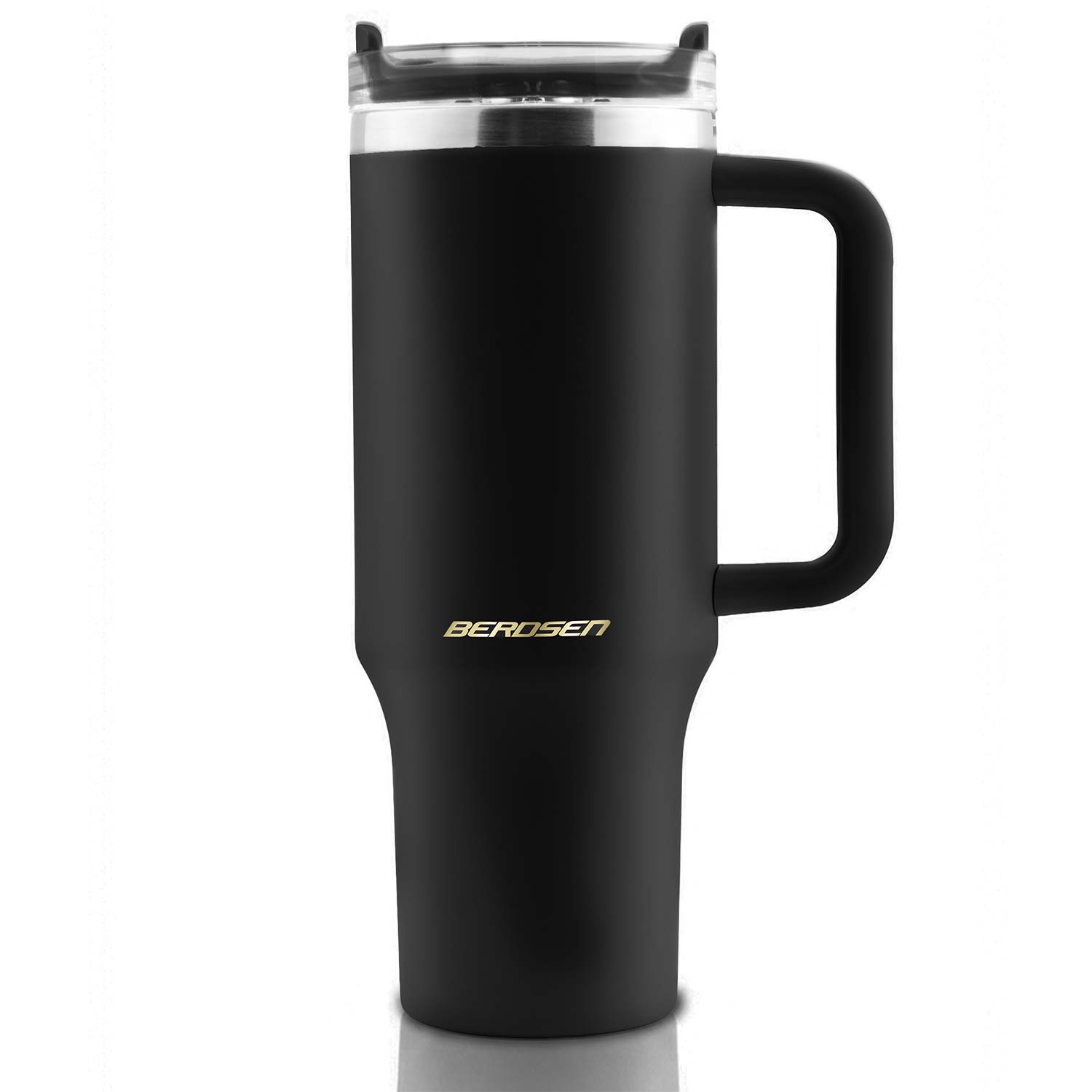 Berdsen Termos próżniowy kubek z zestawem słomek 1180 ml czarny