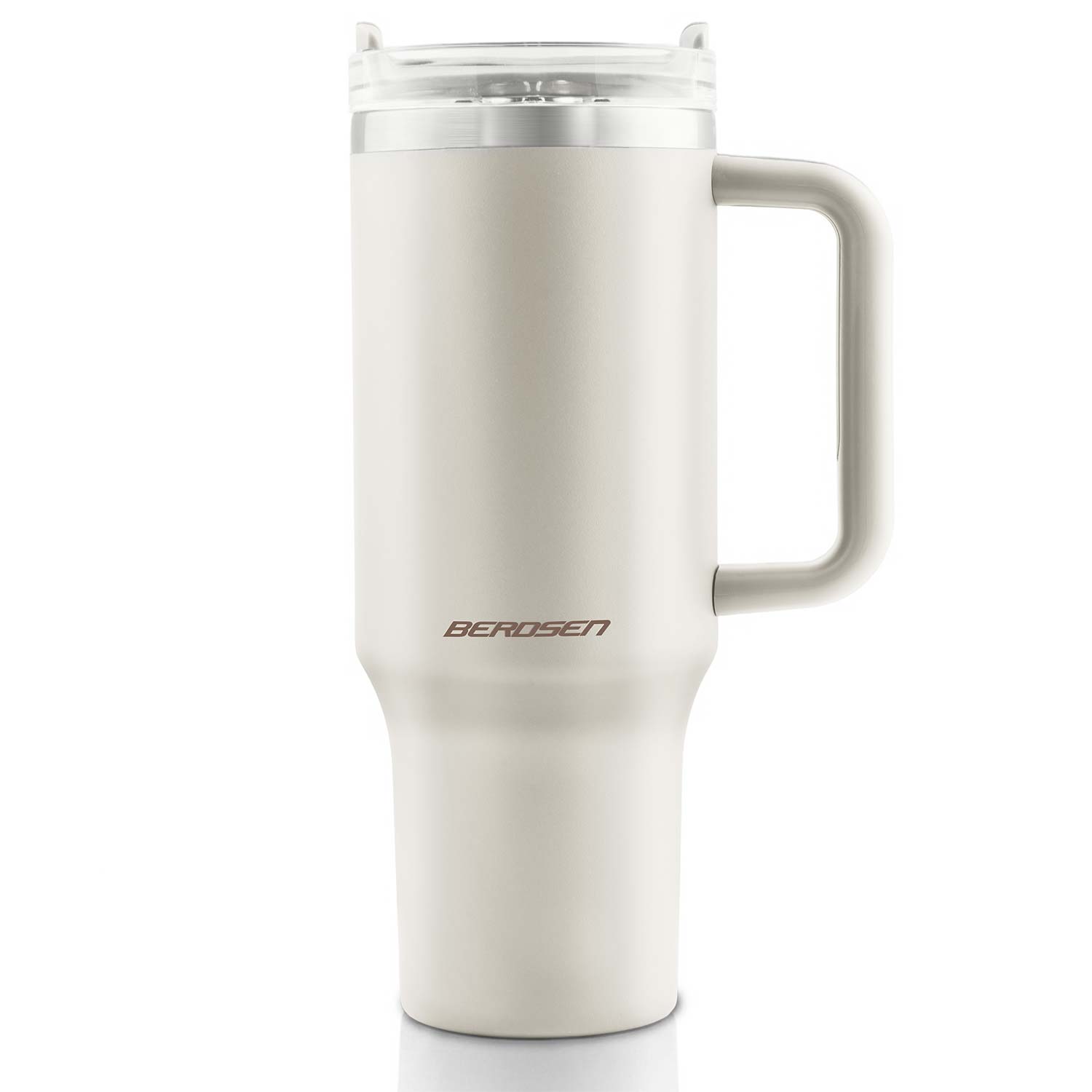 Berdsen Termos próżniowy kubek z zestawem słomek 1180 ml kremowy