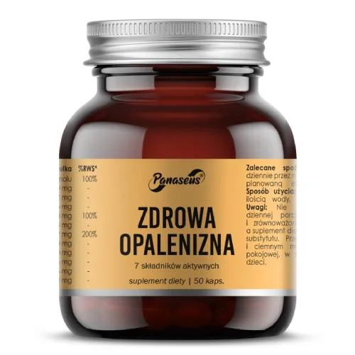 Panaseus Zdrowa Opalenizna 7 składników aktywnych, 50 kaps.