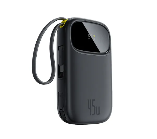 Baseus EnerFill FC31 QPow3 10000mAh 45W z wbudowanymi kablami 2xUSB-C Czarny