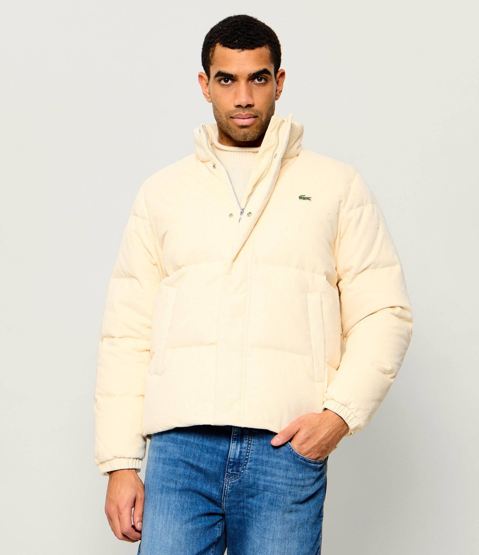 Lacoste Puchowa kurtka Regular Fit sztruks