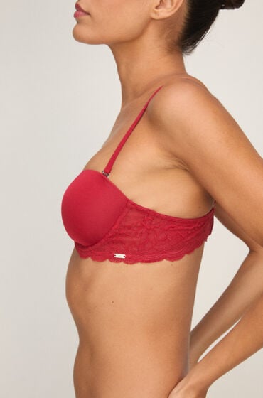Hunkemöller Usztywniony biustonosz z fiszbinami Angie bez ramiączek Czerwony