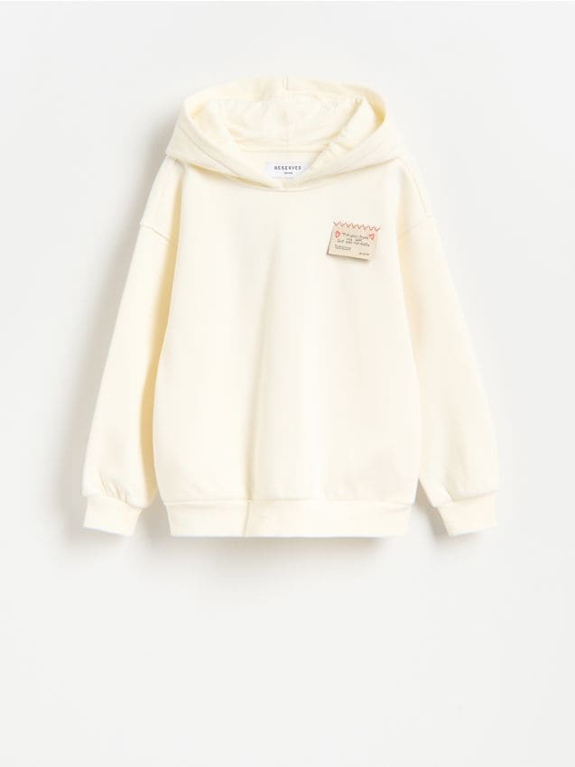 Reserved - Bluza z aplikacjami - złamana biel