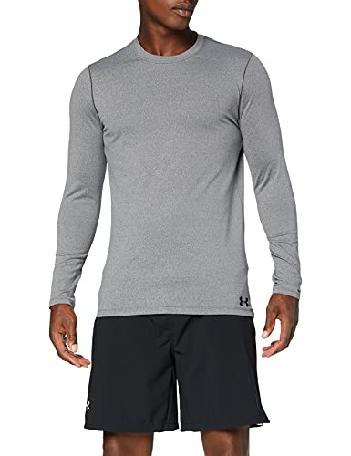 Under Armour Męska koszulka funkcyjna Fitted ColdGear Crew dla mężczyzn, lekka koszulka z długim rękawem o dopasowanym kroju szary czarny (Charcoal Light Heather) S 1332491-019