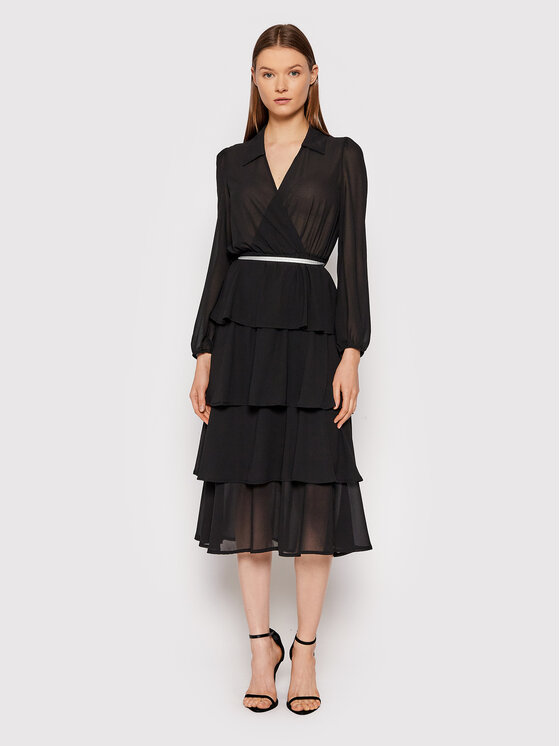 Sukienki - Rinascimento Sukienka koktajlowa CFC0104851003 Czarny Slim Fit - grafika 1