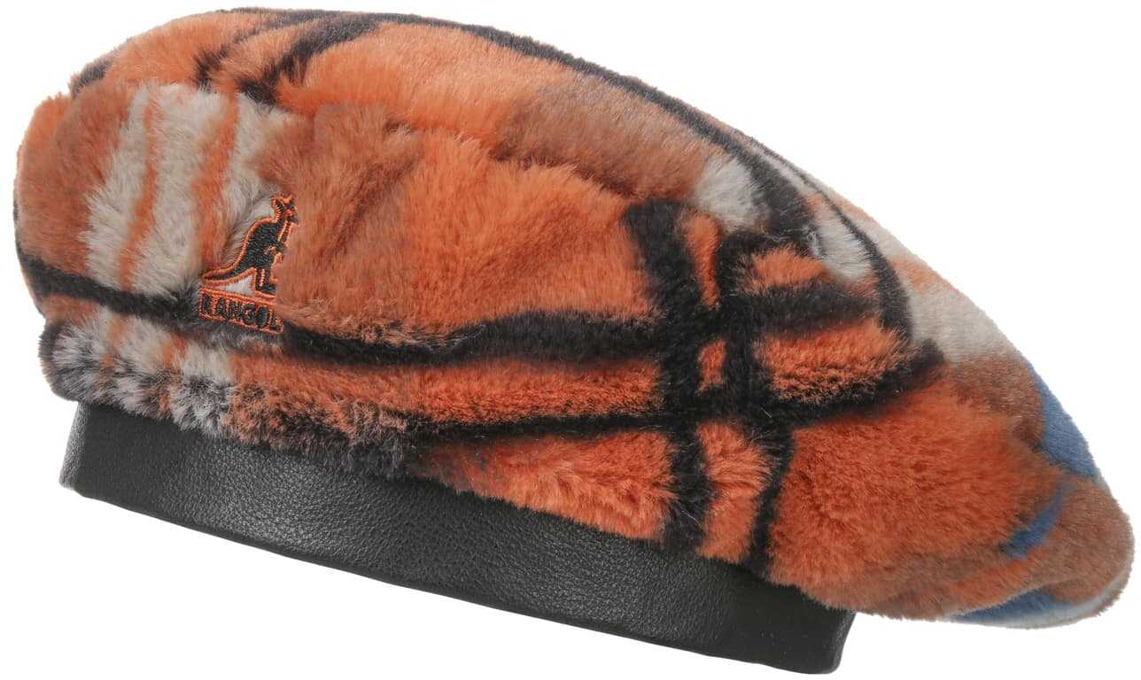 Czapka Baskijska Faux Fur by Kangol, pomarańczowy, S/M (54-57 cm)