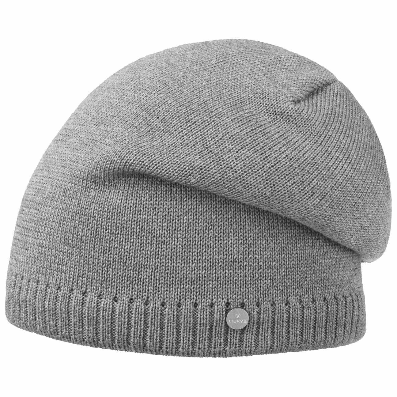 Czapka Fine Merino Oversize Classic by Lierys, szary, One Size