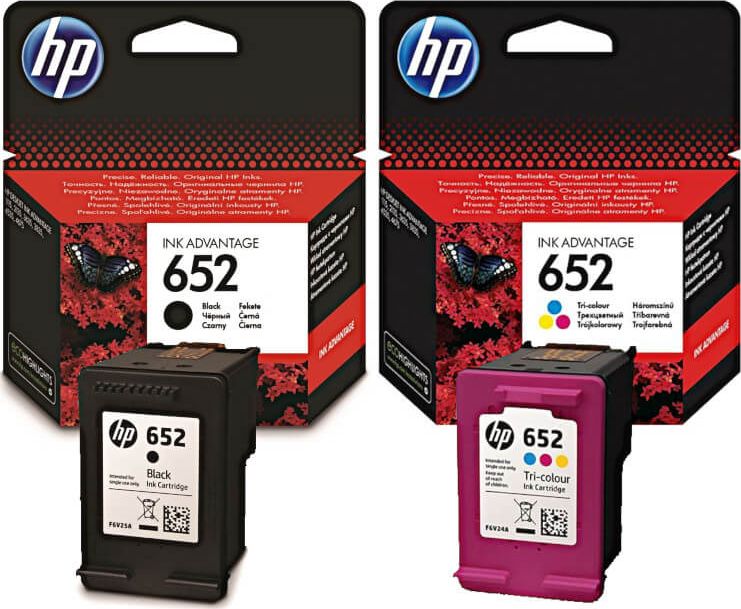 Tusz HP Zestaw tuszy HP 652 oryginalne czarne i kolorowe