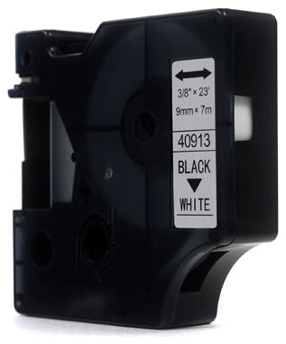 Taśma Dymo D1 Czarny na Białym 9mm x 7m  LM100, LM100Plus, LM100Series, LM120P, LM280, LM300, LM350, LM350D, LM350Series, LM360D, LM400, LM420P, LM450, LM450D, LM450Series, LM500TS, LMPC, LMPC2 (40913) (S0720680)