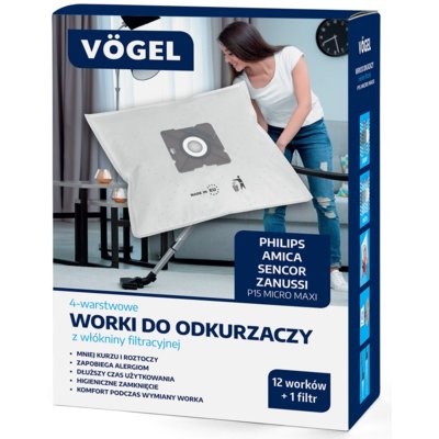 VÖGEL Worki do odkurzacza VÖGEL P15 (12 sztuk + filtr)