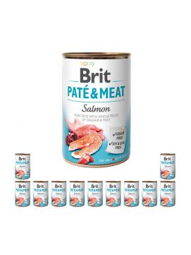 Brit Pate & Meat Dog Salmon ŁOSOŚ 400g DARMOWA DOSTAWA od 95zł +DO 3% ZWROTU W PROGRAMIE LOJALNOŚCIOWYM PATE-400-SALMON