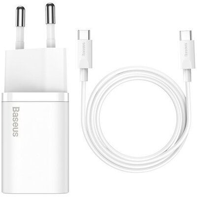 Baseus Super Si szybka ładowarka sieciowa Quick Charge 3.0 Power Delivery 25W 3A + Kabel USB Typ C - Lightning 3A 1m biały (TZCCSUP-L02) TZCCSUP-L02