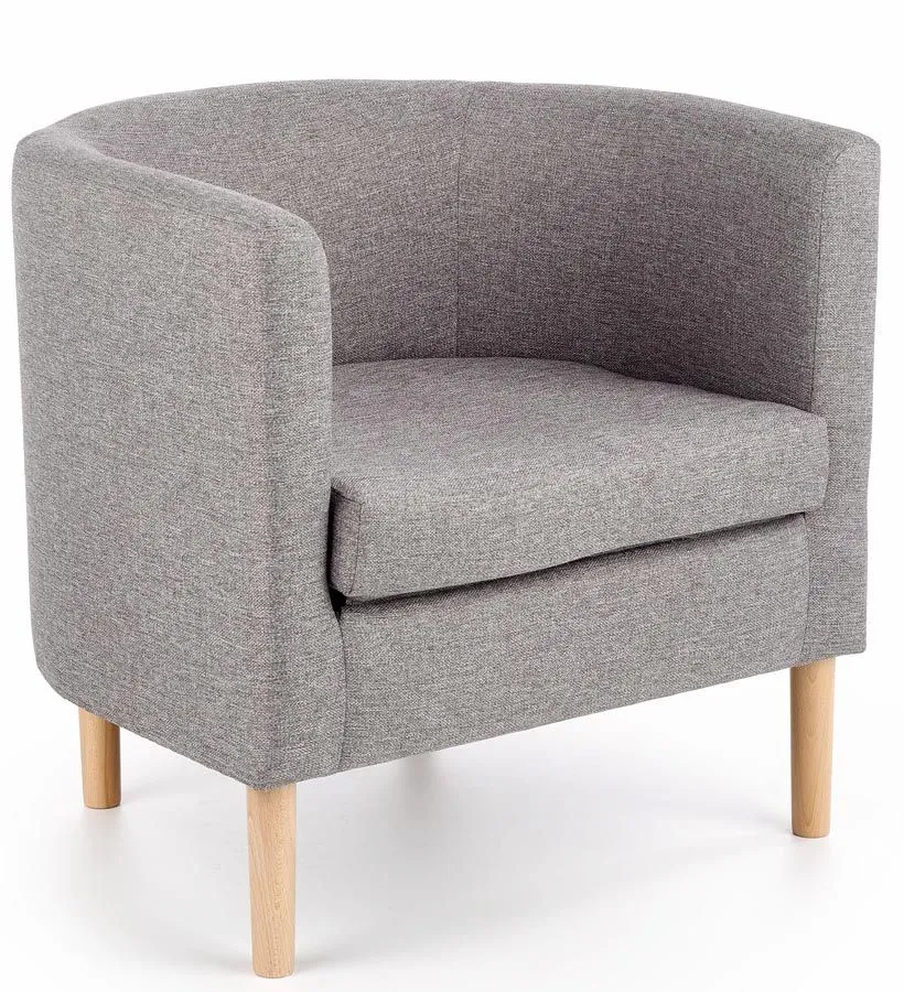 Popielaty kubełkowy fotel wypoczynkowy B3-E21