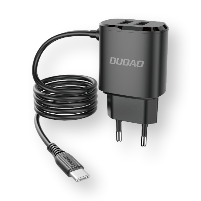 ST Ładowarka sieciowa Dudao 12 W - 2x USB + kabel USB - C