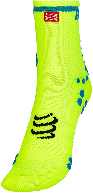 Compressport compress port Pro Racing Socks V3 Run High Black, żółty, 1 CS1RSHV3FL1100T1