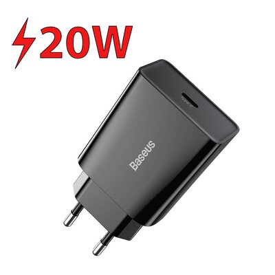 Baseus Ładowarka sieciowa baseus speed mini quick charger, usb-c, pd, 3a, 20w czarna AMI-BAS20169