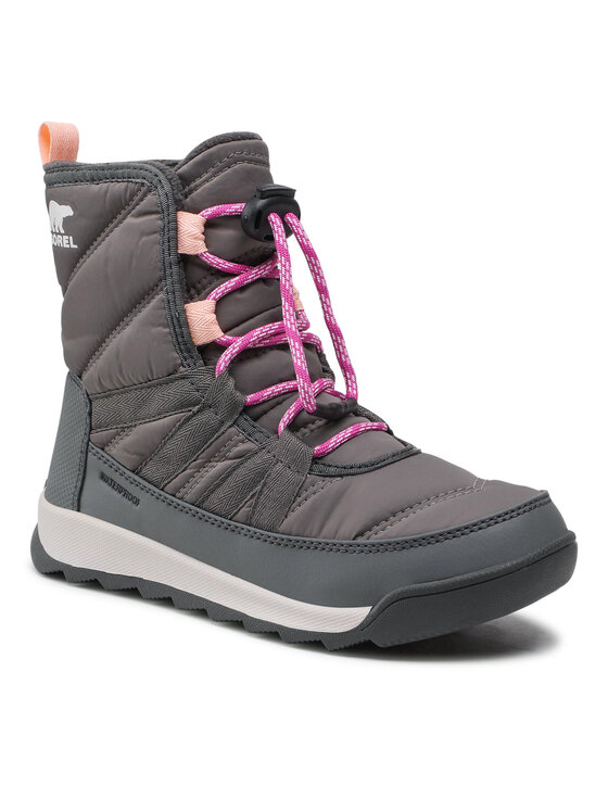 Sorel Śniegowce Youth Whitney II Short Lace WP NY3903 Szary