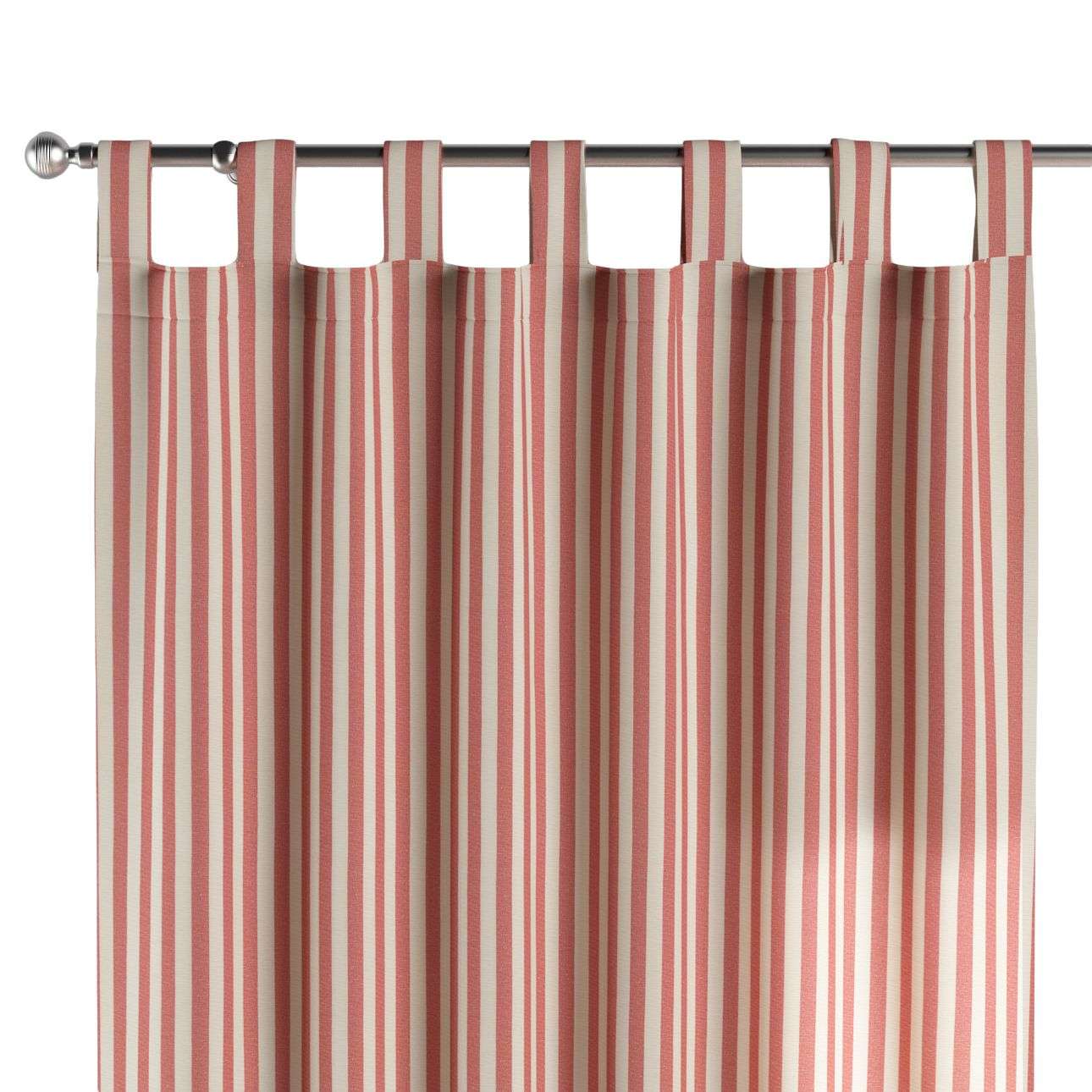 Dekoria Zasłona na szelkach 1 szt. czerwono białe pasy 1,5cm) 1szt 130 × 260 cm Quadro 310-136-17