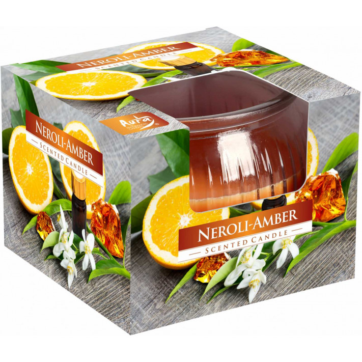 Bispol Świeca w szkle SN69-338, NEROLI-BURSZTYN, 1 szt 5906927040288
