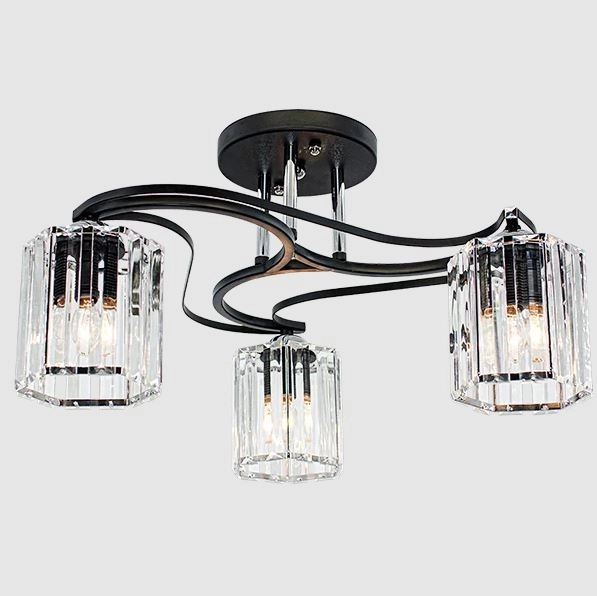 Sufitowa lampa salonowa 2038/3 nad stół szklana czarna