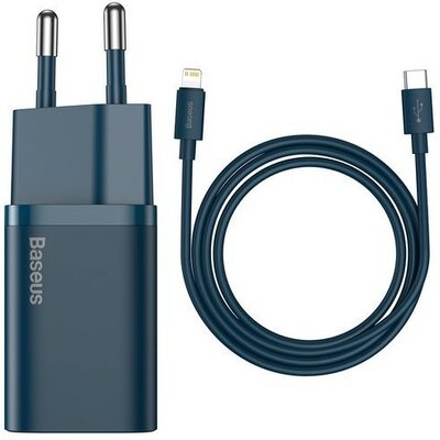 Baseus Super Si | Ładowarka sieciowa USB-C + kabel 1m USB-C - Lightning do iPhone Power Delivery 20W TZCCSUP-B03