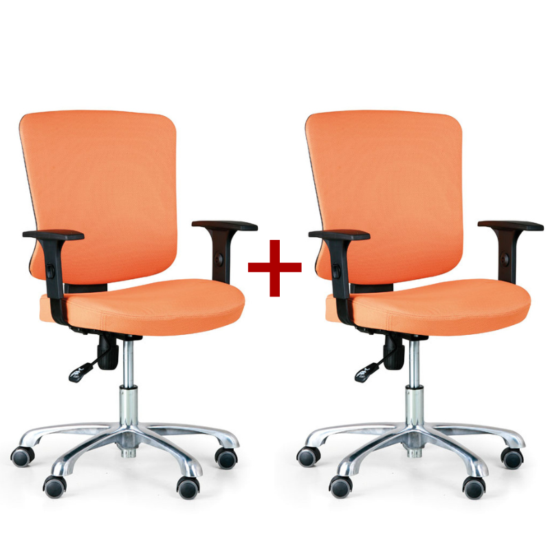 B2B Partner Krzesło biurowe Hilsch 1+1 gratis, pomarańczowy 459045