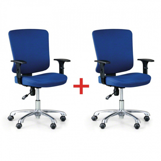 B2B Partner Krzesło biurowe Hilsch 1+1 gratis, niebieski 459044