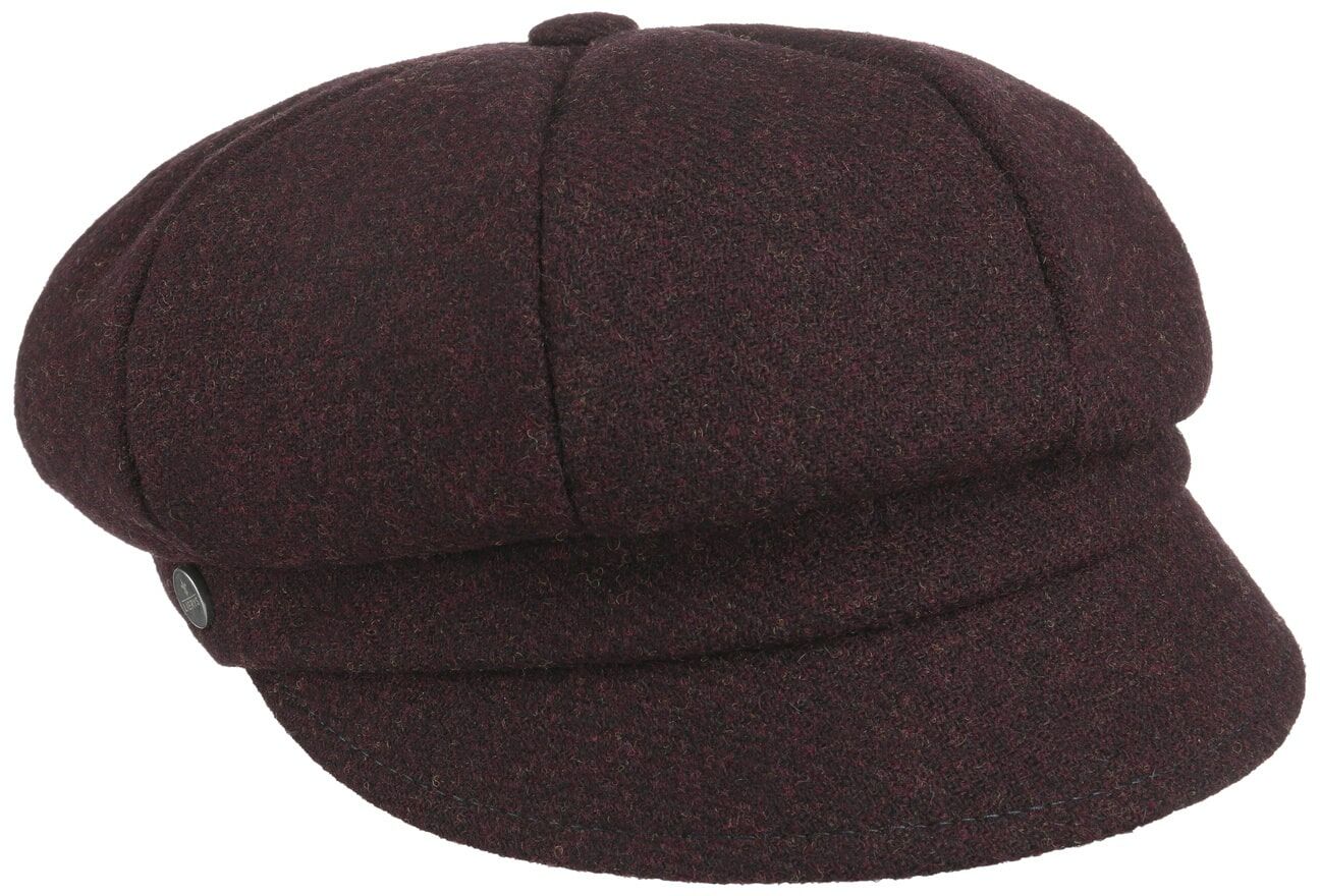 Czapka Newsboy Shetland Wool by Lierys, bordowy, One Size