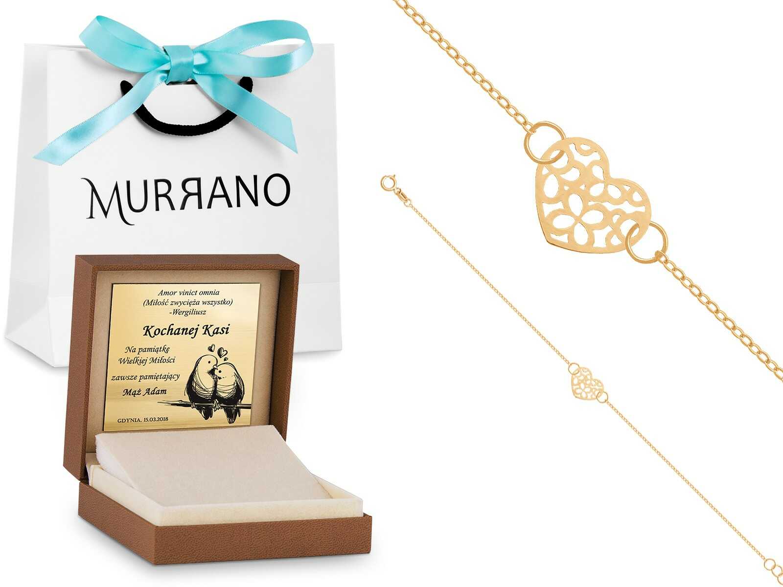 Złota bransoletka 585 łańcuszkowa ażurowe PREZENT