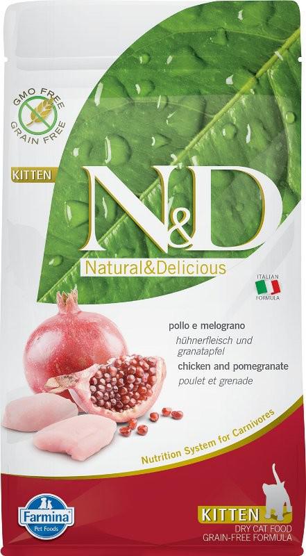 N&d low grain farmina  farmina N & D pollo Y Granada Kitten Grain Free  1073  300 GRS.