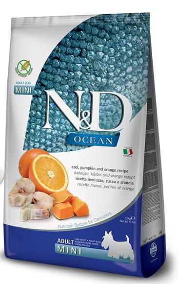 Farmina N&D Pumpkin Grain Free Codfish&Orange Adult Mini 0,8 kg
