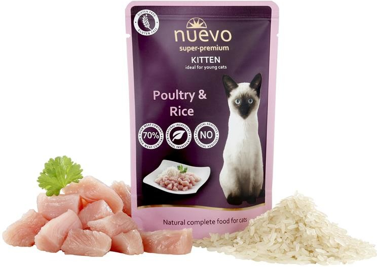 Nuevo Super Premium Kitten kurczak i ryż 85g KNUE009_PAK12