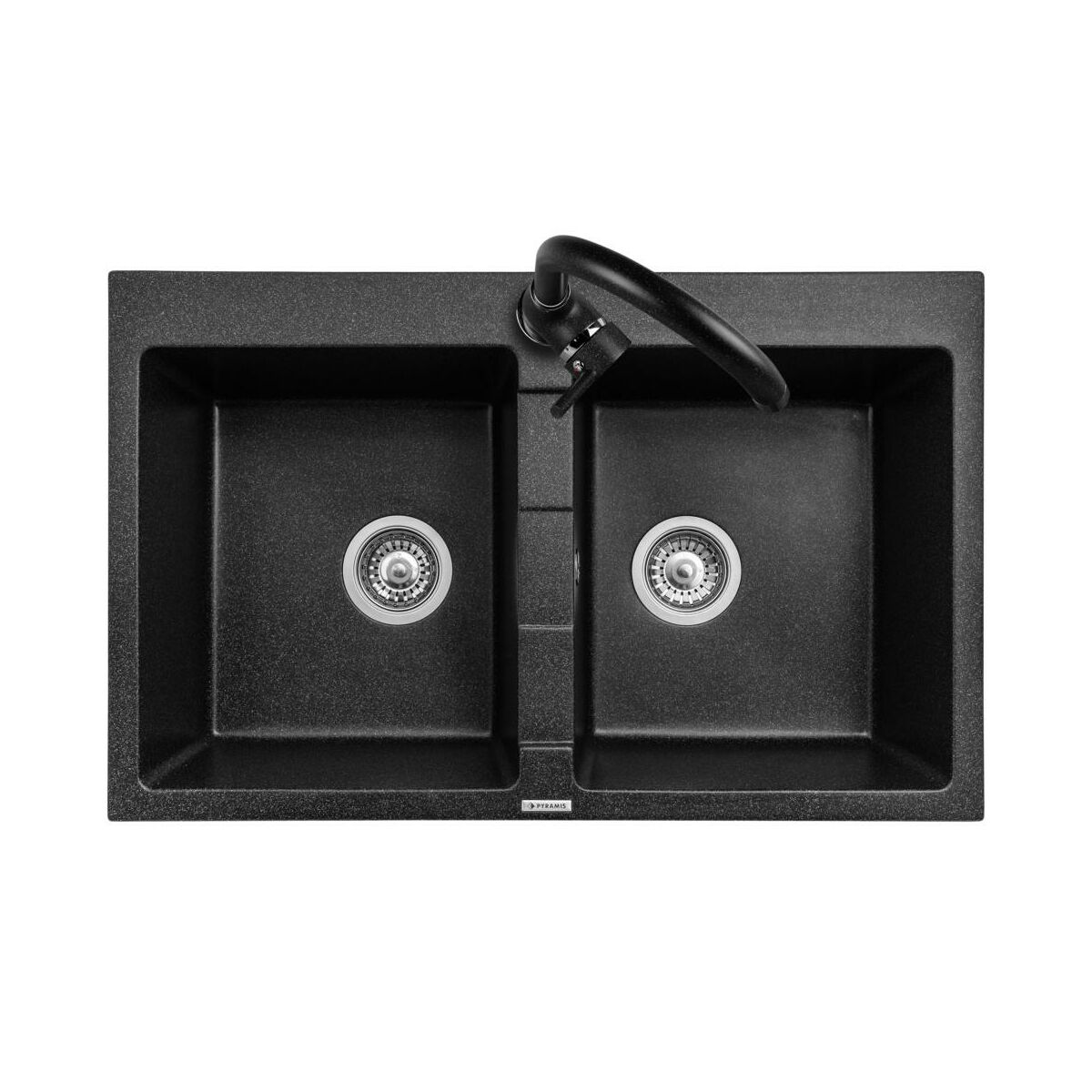 Zlewozmywak granitowy z baterią Senar 2 Pyramis