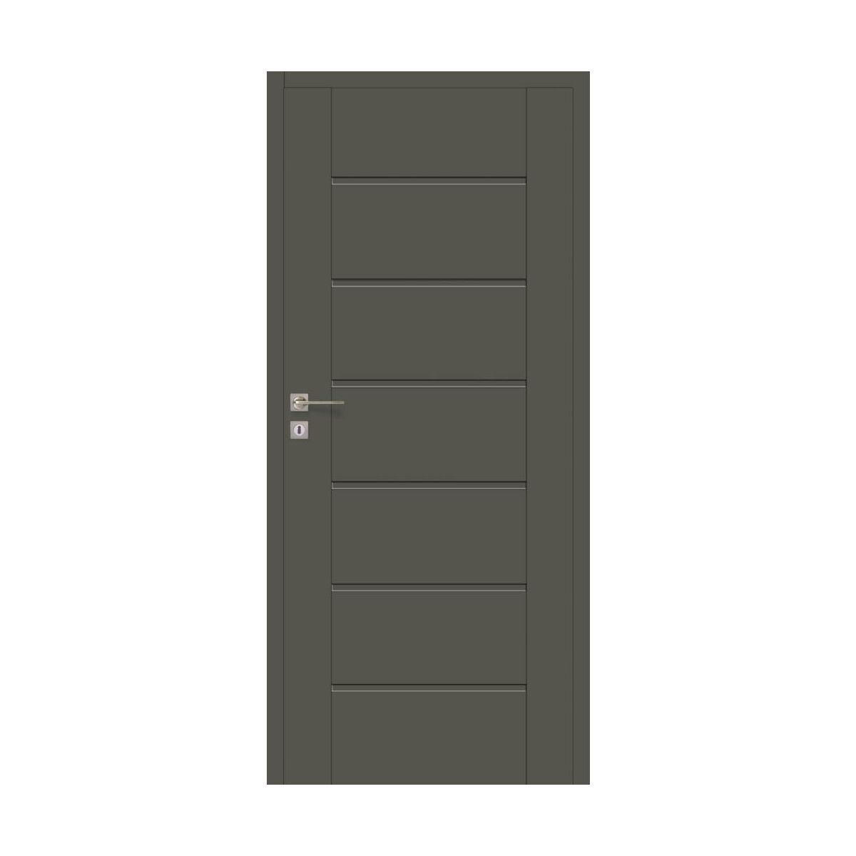 Skrzydło drzwiowe pełne bezprzylgowe Quanto Grafit mat 90 Prawe Voster