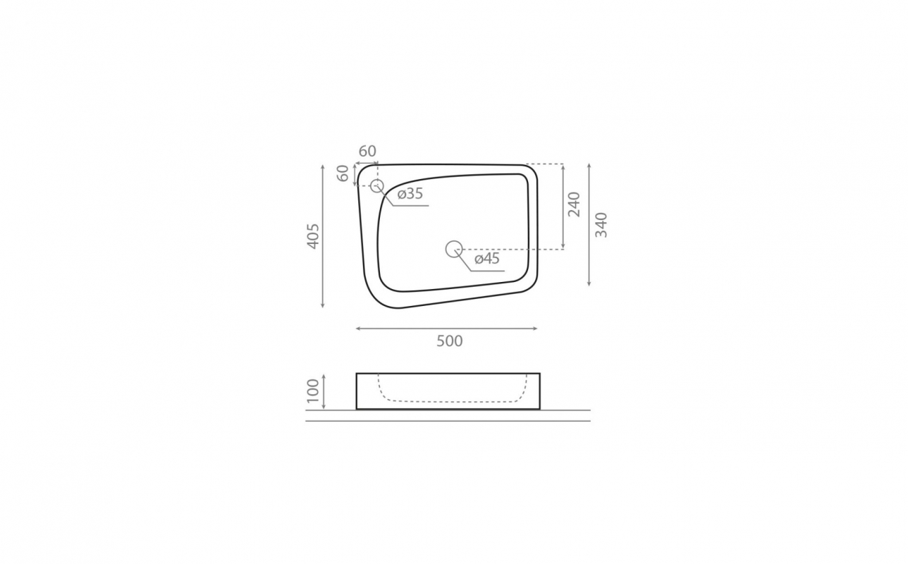 Bathco Rectangular Aragon 50x40,5 4001