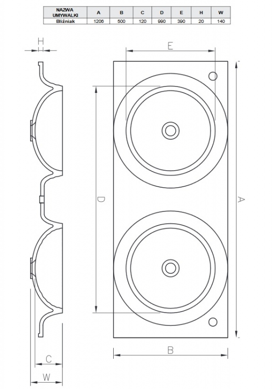 Vayer Bumerang 120x50 120.050.012.3-1.0.1.0