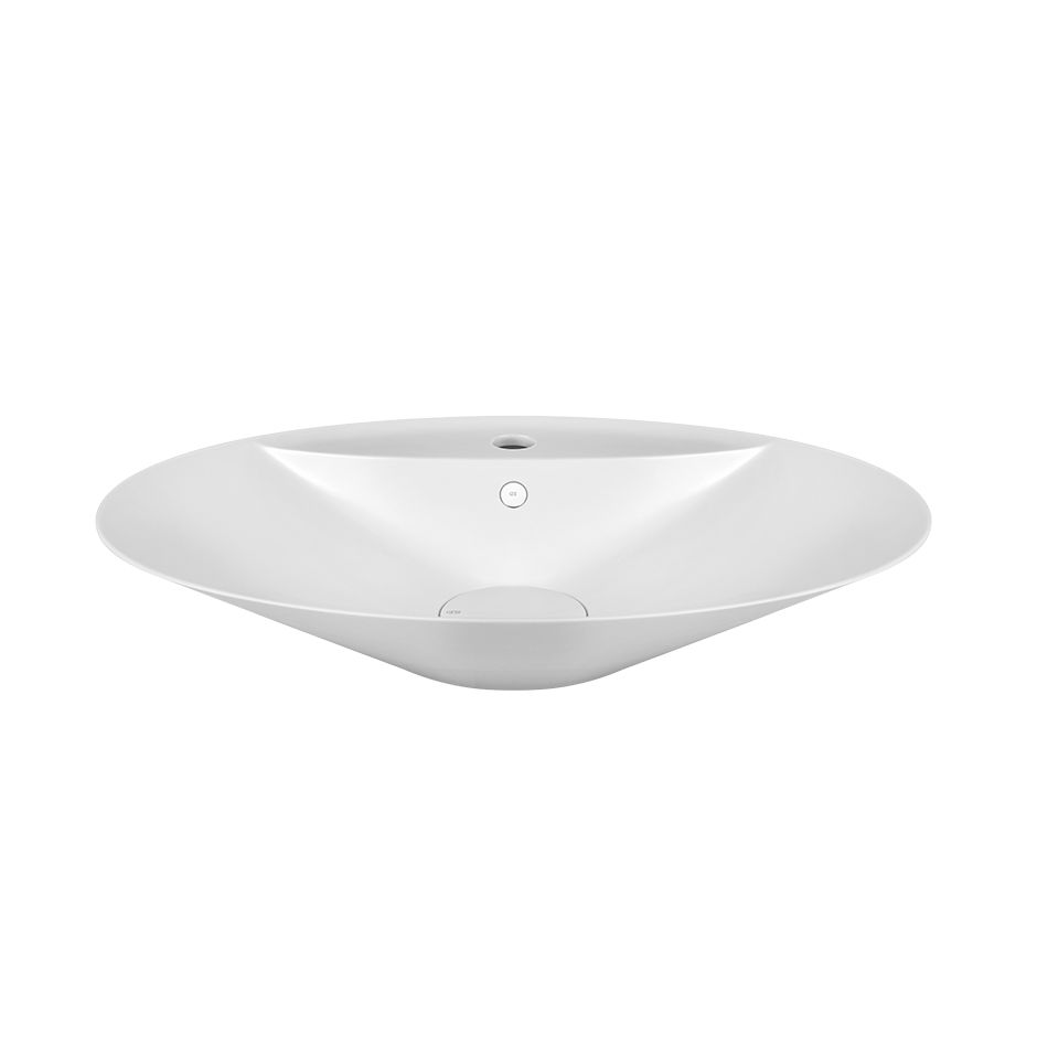 Gessi Cono Umywalka nablatowa 73,9x49,5 cm z przelewem z otworem na baterię biały mat Cristalplant 45905.521