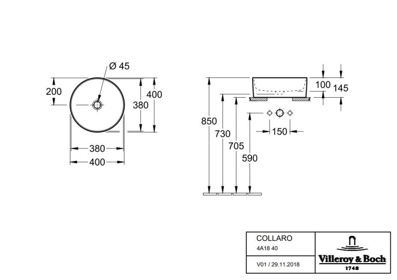 Villeroy & Boch Villeroy&Boch Collaro umywalka 4A184001