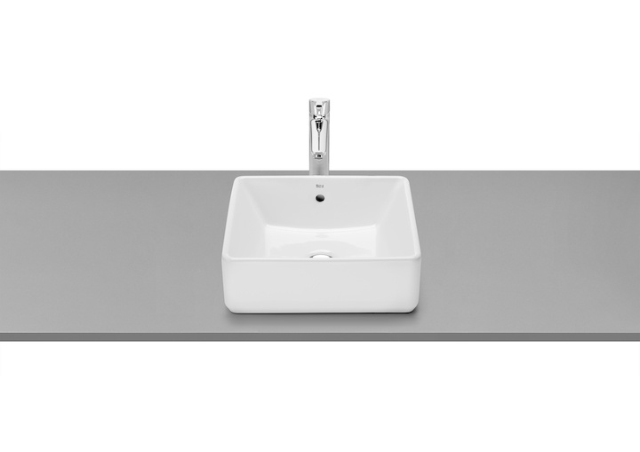 Roca Alter umywalka nablatowa 39x37 ceramiczna biała bez otworu A3270ML000