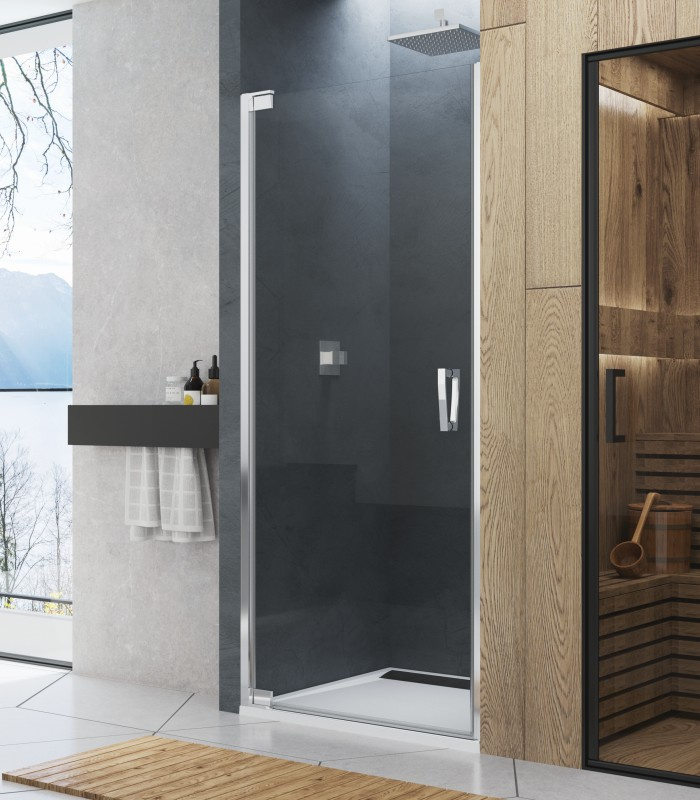 Ronal Sanswiss Sanswiss Cadura CA1C D Drzwi prysznicowe uchylne 75x200 cm prawe profile srebrny połysk szkło przezroczyste Aquaperle CA1CD0755007