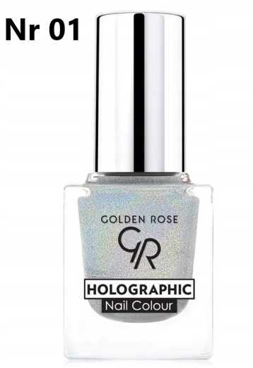 Golden Rose HOLOGRAPHIC NAIL COLOUR - Holograficzny lakier do paznokci - 01 GOLNHD01