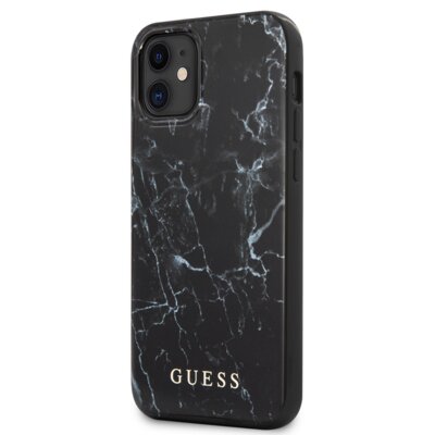 Guess Marble - Etui na iPhone 12 Mini czarny GUHCP12SPCUMABK