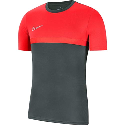 Nike Unisex Kids Academy Pro Top Ss Top Szary Antracyt/jasny szkarłatny/jasny szkarłatny/(biały) L