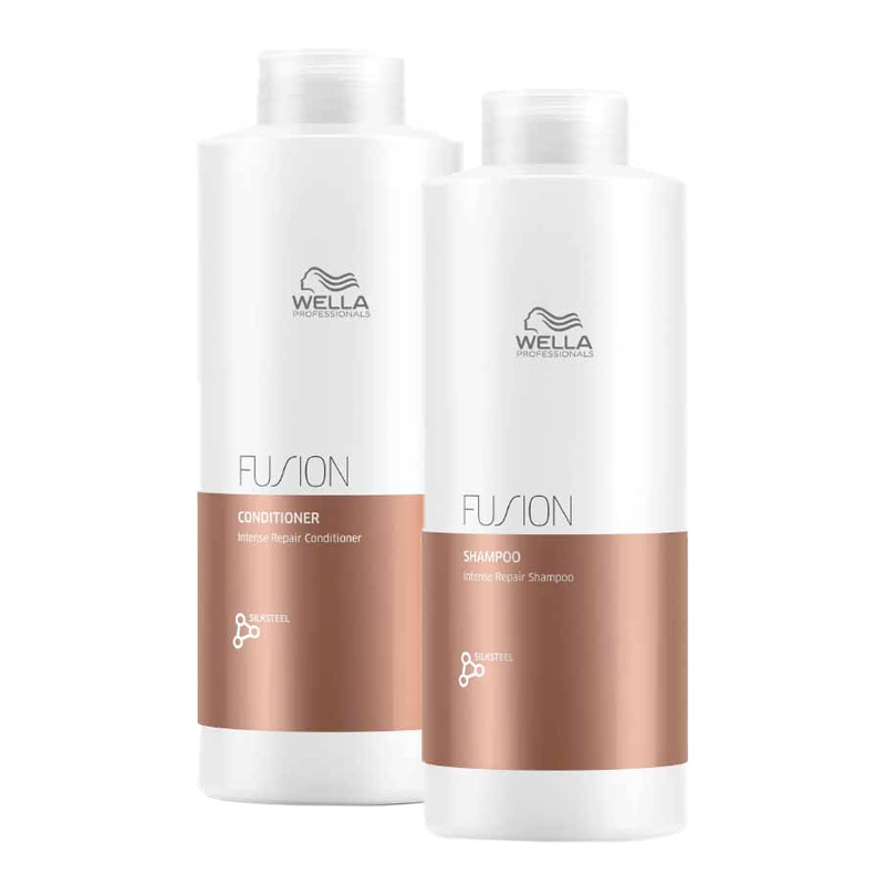 Wella Fusion, zestaw XL intensywnie odbudowujący, szampon + odżywka